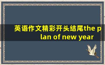 英语作文精彩开头结尾the plan of new year